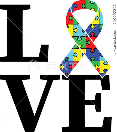 Love Autism Awareness, Proud Autism, Autism Day, Vector Illustration File Love Autism Awareness, Proud Autism, Autism Day, Vector Illustration File 110992898