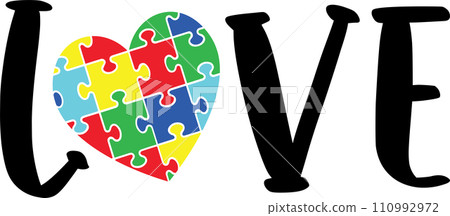 Autism Love, Proud Autism, Autism Day, Vector Illustration File 110992972