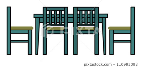 Furniture illustration of tables and chairs used in dining tables and restaurants Furniture illustration of tables and chairs used in dining tables and restaurants 110993098