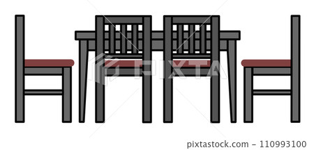 Furniture illustration of tables and chairs used in dining tables and restaurants Furniture illustration of tables and chairs used in dining tables and restaurants 110993100