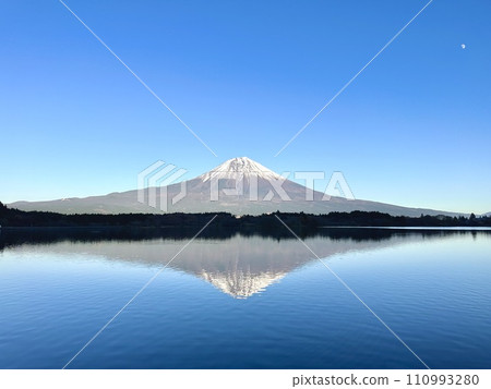 Mt. Fuji and upside-down Fuji seen from Lake Tanuki Mt. Fuji and upside-down Fuji seen from Lake Tanuki 110993280