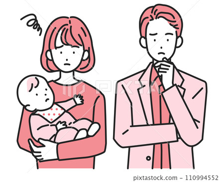 A troubled family/couple and children 110994552