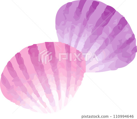 Shellfish summer sea icon watercolor decoration illustration material 110994646