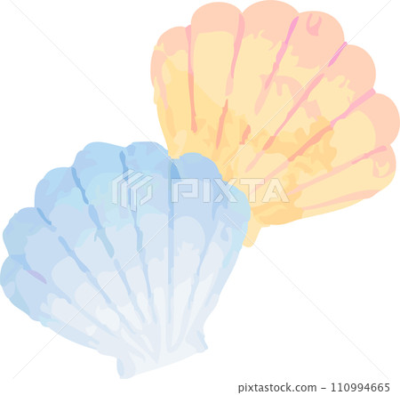 Shellfish summer sea icon watercolor decoration illustration material Shellfish summer sea icon watercolor decoration illustration material 110994665