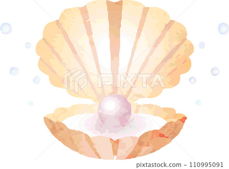 珍珠圖示裝飾處理夏季水彩插畫素材 珍珠圖示裝飾處理夏季水彩插畫素材 110995091