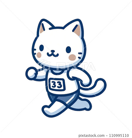 Cat running a marathon AI image 110995110
