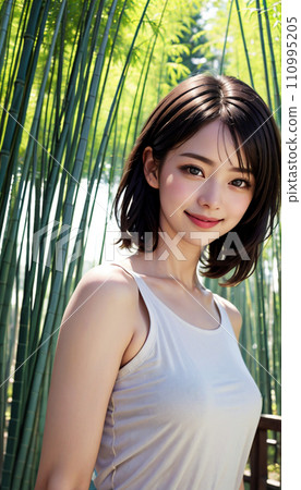 走在竹林裡的女人 110995205