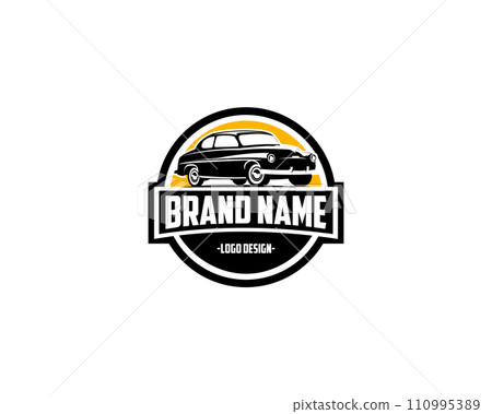 1949 mercury coupe car logo isolated on white background side view. best for badges, emblems, icons. vector illustration available in eps 10. 1949 mercury coupe car logo isolated on white background side view. best for badges, emblems, icons. vector illustration available in eps 10. 110995389