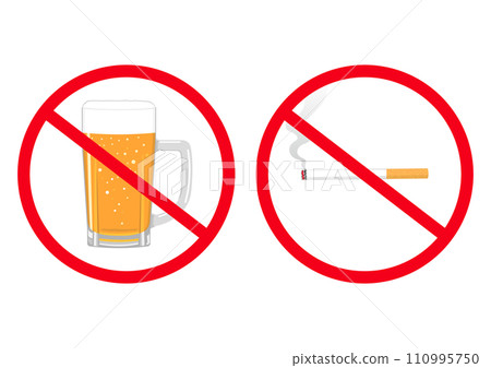 No drinking mark and no smoking mark No drinking mark and no smoking mark 110995750
