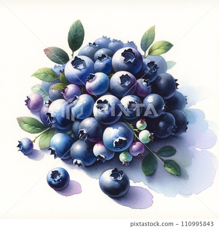 Heavily ripened blueberries, white background 110995843
