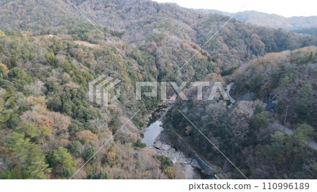 Kawachi-cho, Higashihiroshima City [Mukunashi Dam] Drone aerial photography_No03 110996189