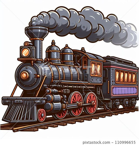 steam locomotive isolated on white(AI-generate) 110996655