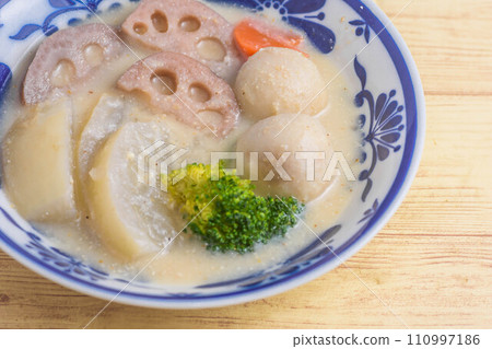 vegetable salted koji soup 110997186