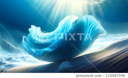 AI image underwater blue mysterious background 110997346