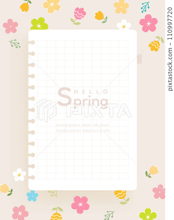 Hello spring vector background with flowers 110997720