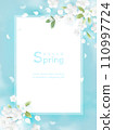 Hello spring vector background with flowers 110997724