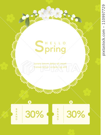 Hello spring vector background with flowers Hello spring vector background with flowers 110997729