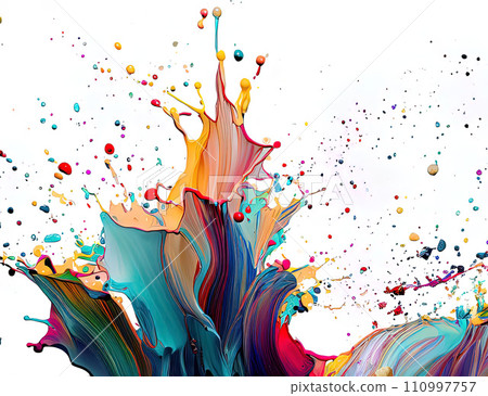 colorful splashes of paint 110997757