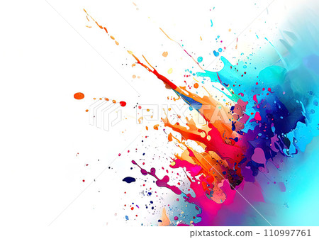 colorful splashes of paint 110997761