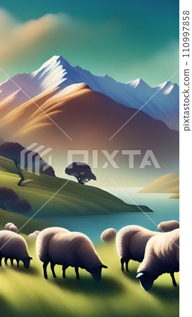 Sheep on the mountains wallpapers for I pad, Notebook cover, I phone, tab mobile high quality images Sheep on the mountains wallpapers for I pad, Notebook cover, I phone, tab mobile high quality images 110997858
