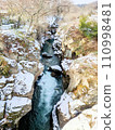 River flowing in the snow 110998481
