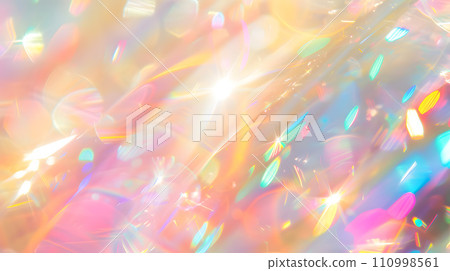 Rainbow colored light lens flare art background 110998561