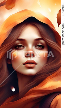 Woman with autumn leaves wallpapers for I pad, Notebook cover, I phone, tab mobile high quality images Woman with autumn leaves wallpapers for I pad, Notebook cover, I phone, tab mobile high quality images 110998906