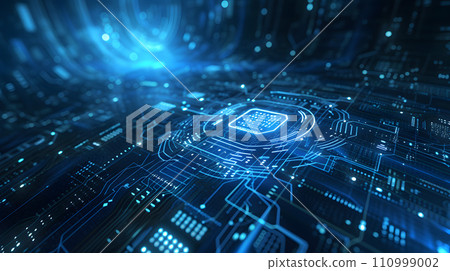 Modern technology background with blue sparkles 110999002