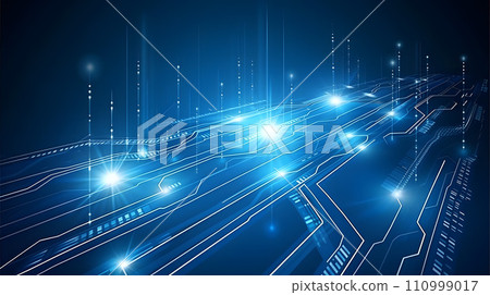 Modern technology background with blue sparkles Modern technology background with blue sparkles 110999017