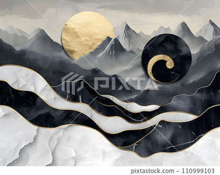 代表禪宗精神的金色概念藝術背景 代表禪宗精神的金色概念藝術背景 110999103