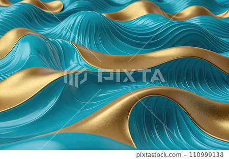 Cyan and Gold wave texture Cyan and Gold wave texture 110999138