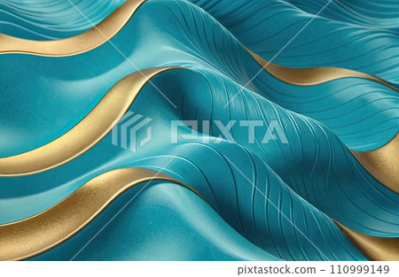 Cyan and Gold wave texture Cyan and Gold wave texture 110999149