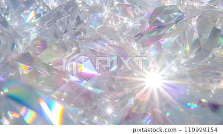 虹彩閃閃發光的水晶棱鏡背景 虹彩閃閃發光的水晶棱鏡背景 110999154