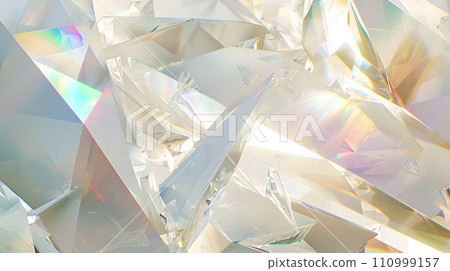 Iridescent sparkling crystal prism background 110999157