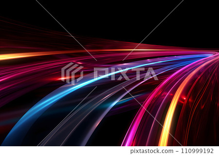 Digital speed art background with neon colored lights Digital speed art background with neon colored lights 110999192