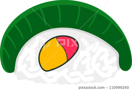 illustration of Japanese food icon, sushi rice balls with delicious vegetables illustration of Japanese food icon, sushi rice balls with delicious vegetables 110999260
