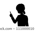 一個女人用手指指著的剪影 111000010