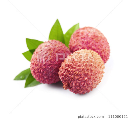 Lychee . Tropical fruits on white backgrounds 111000121
