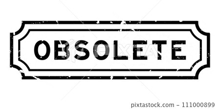 Grunge black obsolete word rubber seal stamp on white background 111000899
