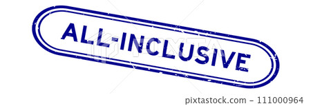 Grunge blue all-inclusive word rubber seal stamp on white background 111000964