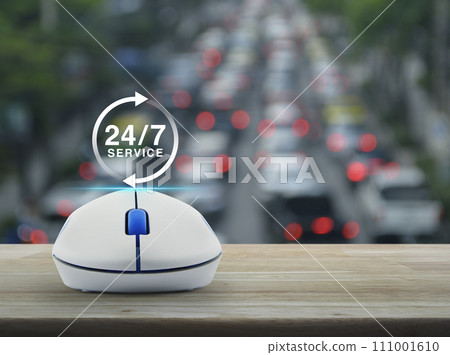 Full time online service concept Full time online service concept 111001610