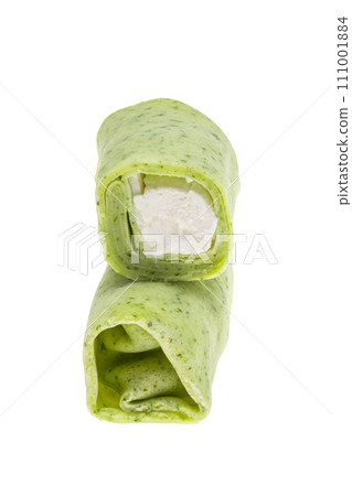 pancakes with cheese isolated 111001884