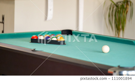 billiard table with balls for playing 111001894