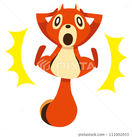 Hand-drawn cute squirrel character 25 (surprised, surprised pose) Hand-drawn cute squirrel character 25 (surprised, surprised pose) 111002033