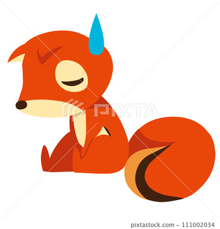 Hand-drawn cute squirrel character 26 (depressed pose) Hand-drawn cute squirrel character 26 (depressed pose) 111002034