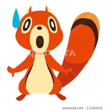 手繪可愛松鼠角色27(褪色,驚呆姿勢) 手繪可愛松鼠角色27(褪色,驚呆姿勢) 111002035