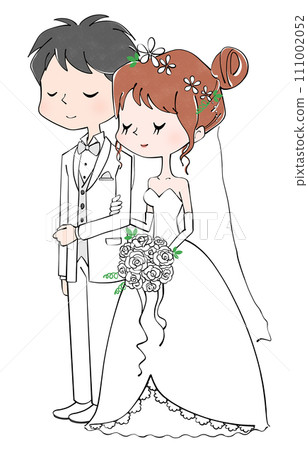 Bride and groom with arms crossed Bride and groom with arms crossed 111002052