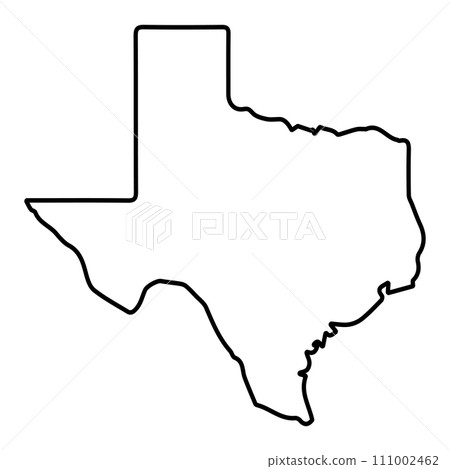 Texas state border, USA Texas border contours, geographic map 111002462