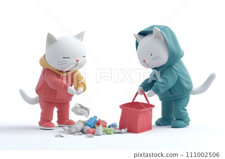 撿垃圾的可愛貓咪（3D） 111002506