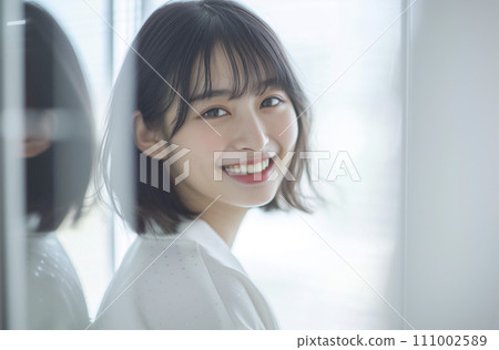 A woman with a wonderful smile (AI generated image) 111002589